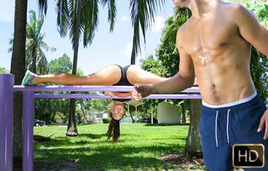 Evelin Stone - Foreign Boy Meets Thirsty Fitness Model - Therealworkout