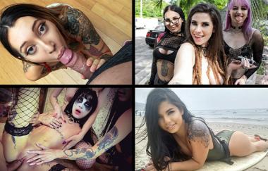 Indica Flower, Harlowe Blue, Honey Gold, Val Steele - Tattoos And Cum - Teamskeetselects