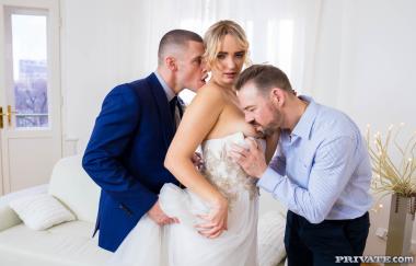 Anna Khara - Horny Bride Enjoys Threesome With Dp