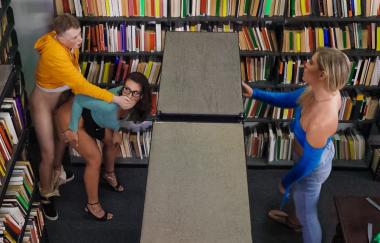 Slay Savage, Krissy Knight, Jimmy Michaels - Sneaky Librarian Gets College Cock